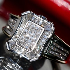 14k multi tone gold size 7 ring 1.25ct diamond invisible set handmade 7.1gr N10