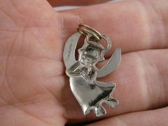 Vintage Sterling Silver Angel Most of the Time Charm Pendant 925 2.7g 1 Inch