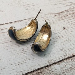 Vintage Earrings For Pierced Ears Dark Teal – Repair Needed