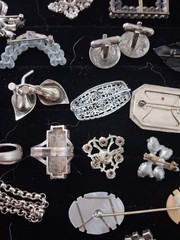 ANTIQUE VINTAGE Deco Sterling Mix Rhinestone JEWELRY LOT All Wearable 400grams