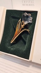 SWAROVSKI~Crystal Memories~*LILY OF THE VALLEY GOLD TONE PIN*~1.69″ Tall~Box~COA