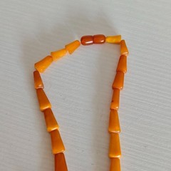 Amber necklace, Stone Beads Vintage Soviet Baltic jewelry amber 28 g.