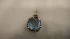 Vintage Antique Estate Jewelry 14K Gold Sterling Silver Blue Stone Pendant Charm