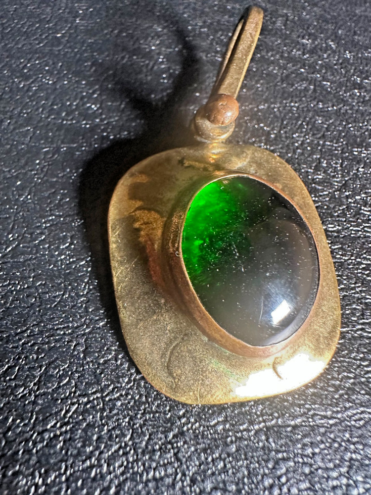 Vintage Mid-Century Modernist Studio Art Bronze Pendant – Signed W.M. Schulz