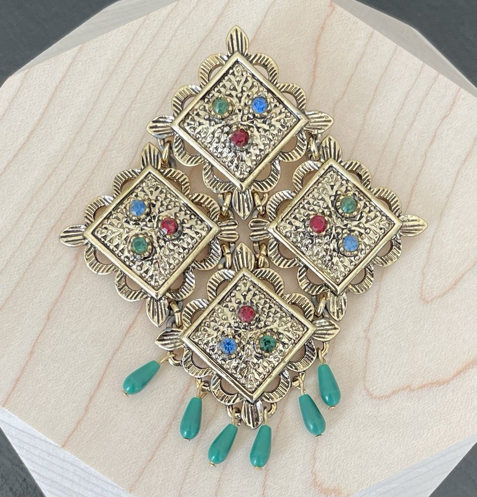1960’s Rhinestone Brooch Sarah Coventry Temple Of Lights Elegant Jewelry Women