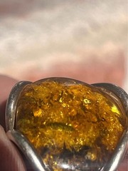 Vintage Baltic Amber Sterling statement ring ￼