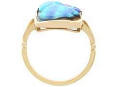 Antique 2.30Ct Black Opal and 18k Yellow Gold Cameo Ring Circa 1900