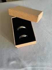 Vint. Signed Monet Silver Tone Hoop Earrings Classic 7/8 Inch Pierced Minimalist