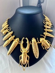 Insect Necklace 18K Gold Plated Schiaparelli Inspired Collection Vintage Jewelry
