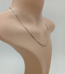 925 Italy Herringbone Necklace 18in Sterling Silver 2g Flat Sleek Unisex Chain