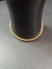 Vintage Silk Rope Chain Bracelet-14k Gold 7.5″