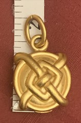 Vintage Estate Goldtone Art Deco Large slider Pendant Signed CAROL LEE