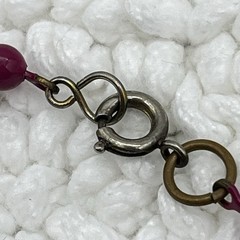 Burgundy Wine Bead Minimalist Necklace HEAVY READ 18″