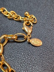 Joan Rivers Hammered Gold Brass Copper Circle Disk Pendant Necklace
