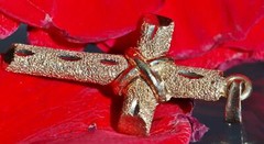 14k yellow gold 1.35″ diamond cut cross charm pendant handmade 2.45gr N3098C