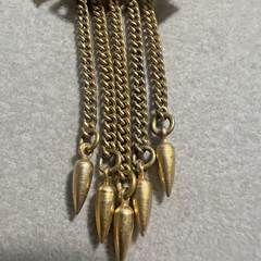 Vintage Coro Bow Brooch Pin Purple Rhinestone Gold Tone Dangle Dangling Chains
