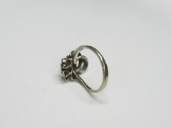 Vintage USSR sterling silver ring 875 star, nephritis, 2,57 gr, ring size 6,5.
