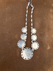 Vintage Sterling Silver Niello Siam Necklace 1950’s 15 1/2″