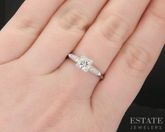 Antique Platinum Transitional Natural .53ctw Diamond Engagement Ring 4.1g i19196
