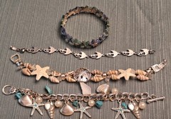 Vintage Girls Bracelets Ocean Theme Costume Dress Up Jewelry Lot Of 4