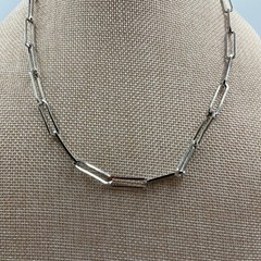 VTG SUGARFIX by BaubleBar Silver Tone Paperclip Link Chain Necklace Minimalist