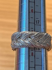 Vintage 925 Sterling Silver NF Braided Basket Weave Ring Unisex size 7.5