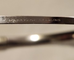 Vintage Sign Sterling Marathon Etching Brush Floral Ornate Slide Bracelet