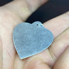 Vtg Unsigned Aluminum Sweetheart Heart Tag Charm or Pendant NO Engraving BLANK