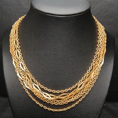 Vintage Multi-strand Chain Necklace Gold Tone. 14.337