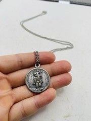 Vintage Saint Anthony Pray For Us St Christopher Protect Us 24” Necklace