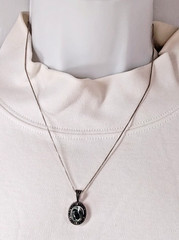 Vintage Abalone Marcasite Pendant Necklace & Clip Earrings Set FAS 925 Silver