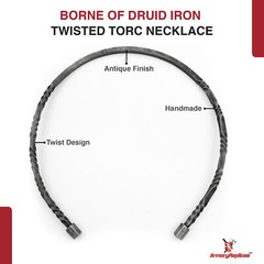 Medieval Jewelry Hand Forged Viking Warrior Borne of Druid Iron Torc Necklace