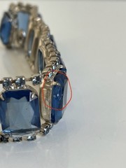 Vintage Juliana Sapphire Blue Rhinestones 3 Piece Set Necklace Earrings Bracelet