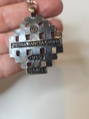 1969 Terra Sancta Guild Pendant A Jerusalem Cross Design Necklace Gold Tone