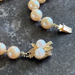 Vintage 16 Pc Faux Pearl Jewelry Lot MIA Brooch Necklaces Earrings Barrettes