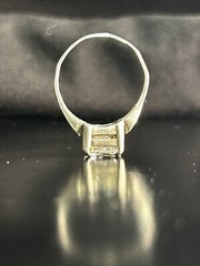 Vintage Ring Size 8.5 Silver 925 Emerald French Cut CZ