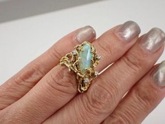 3Ct Marquise Lab Created Fire Opal Vintage Engagement Ring 14KYellow Gold Plated