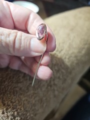 ANTIQUE GOLD FILLED LAPEL STICK PIN Amethyst