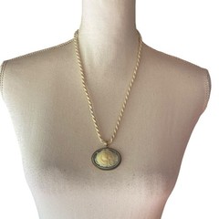 VTG cottagecore sisters blue white cameo necklace sirens feminine dainty rope 23
