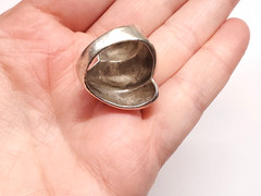 Vintage Modernist Sterling Silver 925 Twisted Dome Puffy Signed Ring sz 8.25