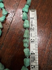 Vintage Turquoise Chinese Export Necklace with Silver Filigree Clasp 24″ 89g