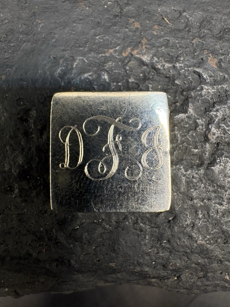 Vintage Sterling Silver Square Monogram Initial Pendant Estate 925
