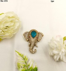 Elephant Head Brooch Pin | Gold Tone Crystal Elephant Brooch |