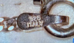 Vintage Italian Sterling Silver Figaro Bracelet / Anklet Charub Charm