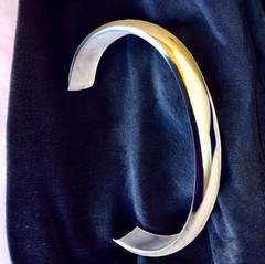 Sterling Silver 925 Cuff Bracelet Solid Smooth 24 grams