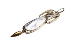 ANTIQUE ART NOUVEAU 15K GOLD & PEARL PENDANT by MURRLE BENNETT / KNOX c1908