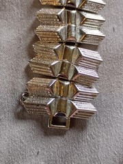 Vintage Coro Mid Century Modern Silver Tone Link Bracelet.