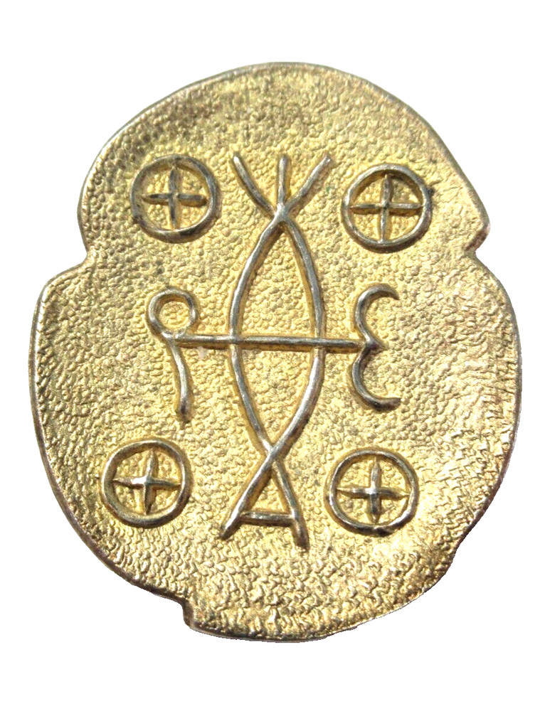 Greek Characters Vintage Brooch Pin Pendant Signed