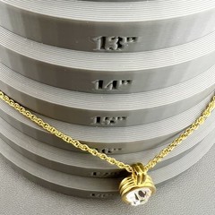 Vintage Liz Claiborne Necklace Clear Faceted Bezel Set Pendant Gold Tone Signed