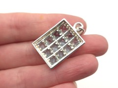 Vintage Sterling Silver 925 Sky Blue Topaz Rectangle Window Pane Pendant